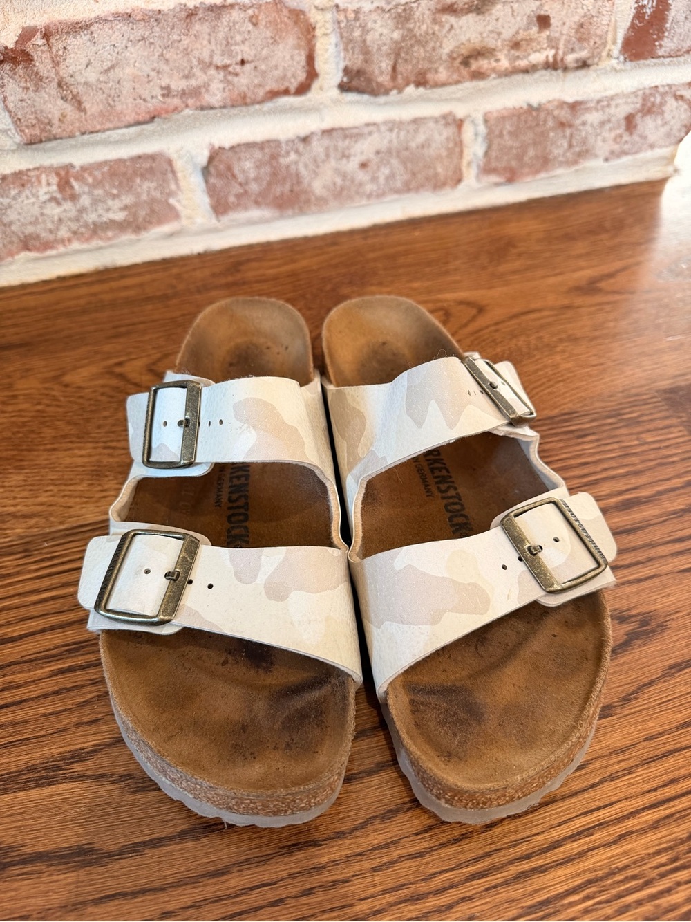 Birkenstock Women Two-Strap Sandals - White Camo Print